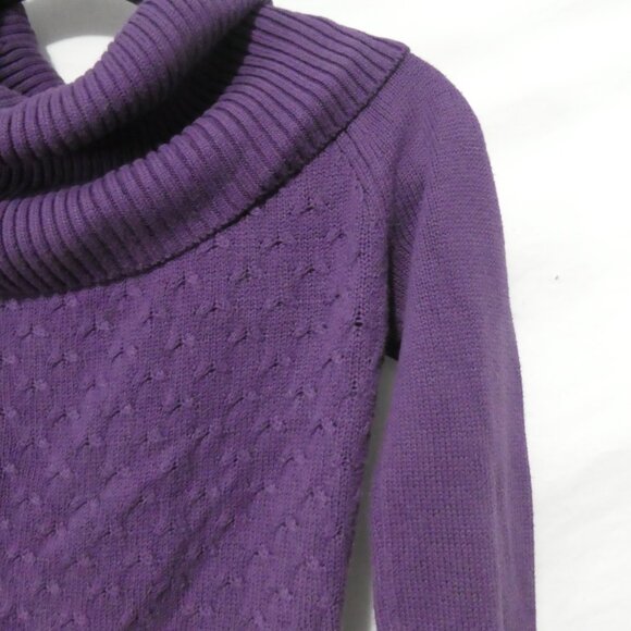 GUESS | medium | Purple Cowl Neck Sweater - Picture 4 of 16